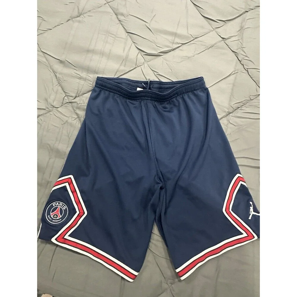 NWOT Kids Air Jordan Paris Saint Germain Soccer Shorts Blue XL